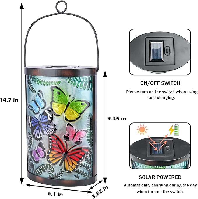 Butterfly Solar Hanging Lanterns, Decorative Outdoor Decor
