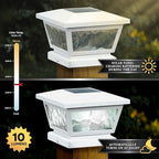Solar Post Cap Lights, White Waterproof