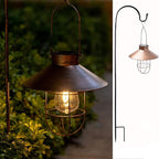 2-Pack Garden Solar Outdoor Lanterns, Rustic Waterproof LED
