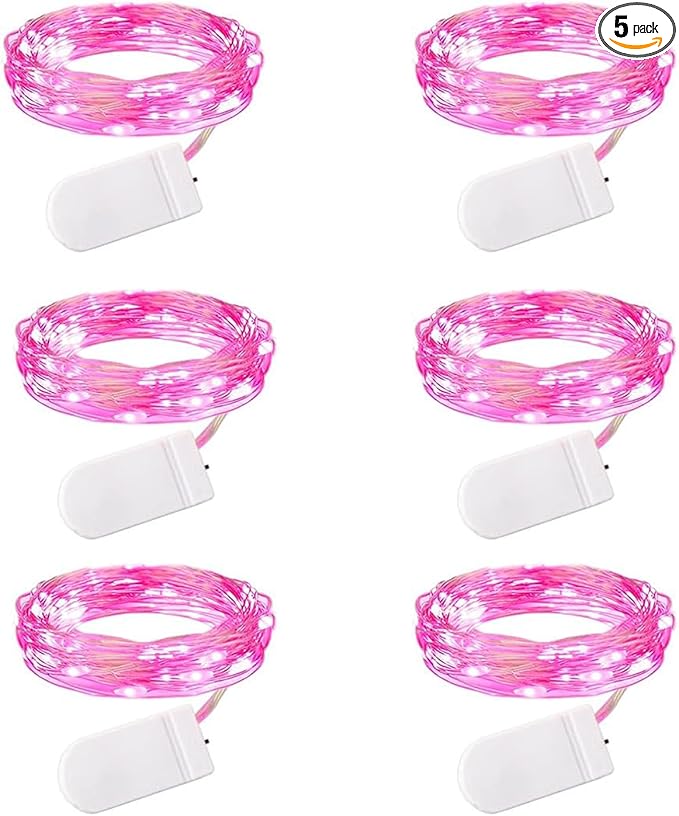 6-Pack Silver Porch String Lights, 7ft Weatherproof LED