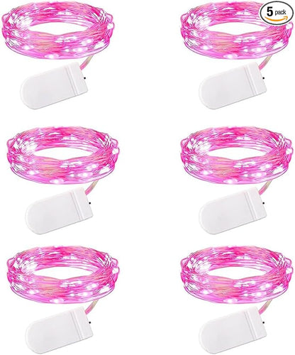 6-Pack Silver Porch String Lights, 7ft Weatherproof LED