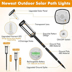 Solar Pathway Lights 4-Pack, Driveway LED