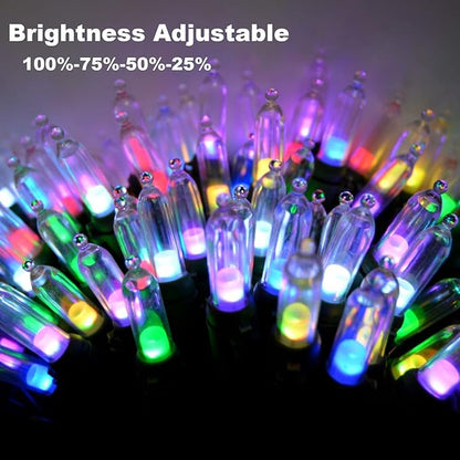 33ft 100 LED Multicolor Battery Operated Christmas Tree Lights 8 Modes String Lights Indoor Outdoor for Christmas Tree Halloween Holiday Party Bedroom Classroom Decoration
