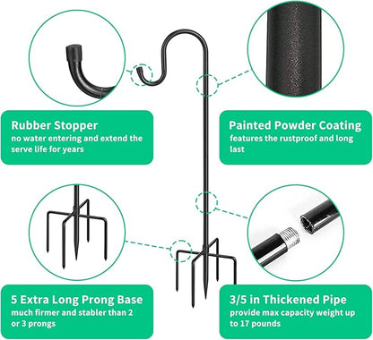 Heavy-Duty Shepherd's Hooks 2-Pack, 36" Garden