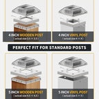 2-Pack Warm White Solar Deck Post Lights, Outdoor LED Caps