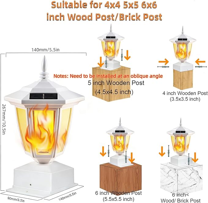 White Post Lighting Fixture with Planter, Solar Outdoor