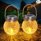 Globe Solar Hanging Lanterns 2-Pack, Classic Backyard Decor
