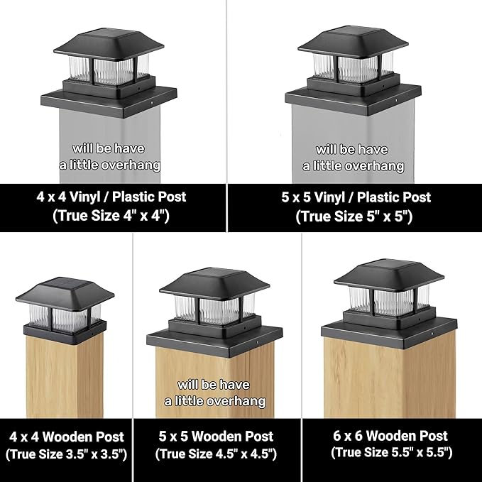 6-Pack Pole Lantern for Outdoor Posts, Waterproof