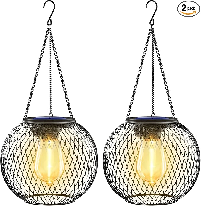 Backyard Solar Lantern Set 2-Pack, Classic Backyard Lighting