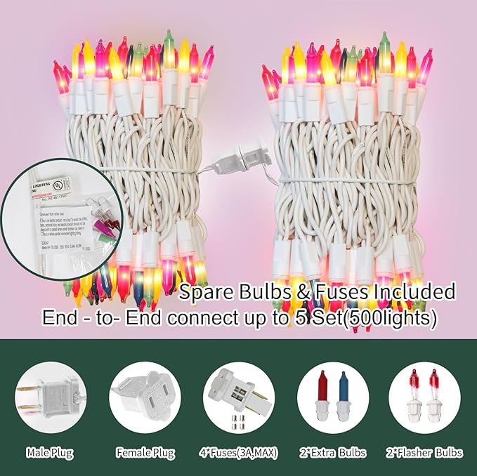Christmas Twinkle Lights, 6ft Waterproof for Backyard