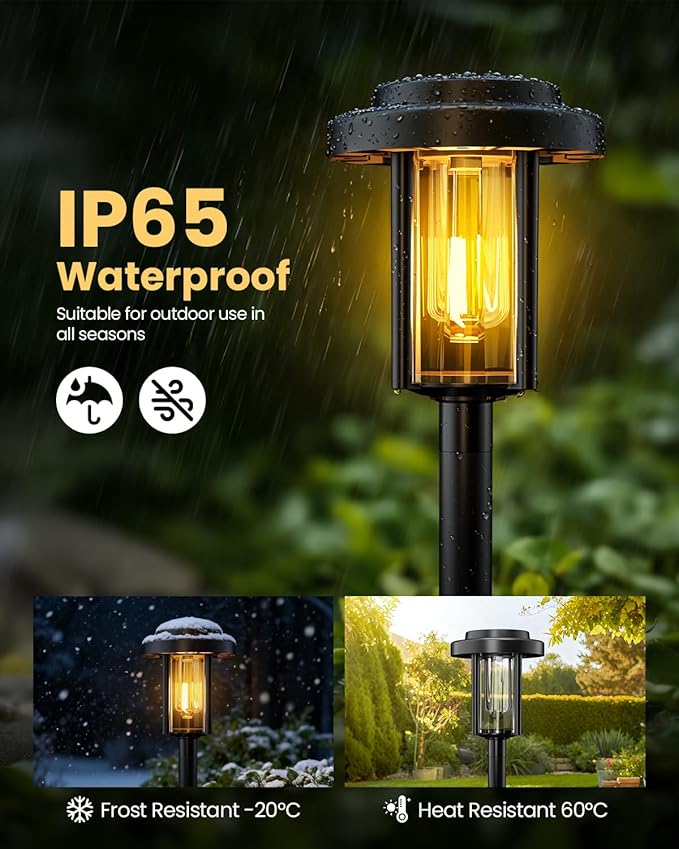 Solar Pathway Lights, 8 Pack Solar Light Outdoor IP65 Waterproof, Garden Lights Solar Powered, Outside Decor Landscape Lighting for Yard, Path, Driveway, Walkway (Warm White)
