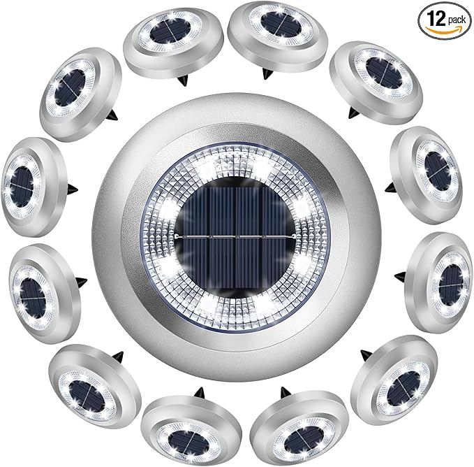 12-Pack Solar Path Lights, Outdoor Yard LED
