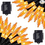 Christmas Backyard String Lights 2-Pack, 50 LED Waterproof