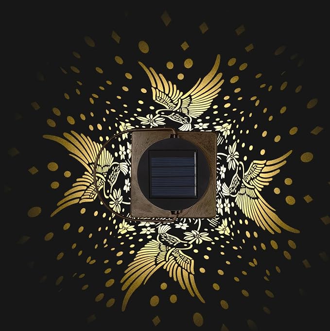 2-Pack Elegant Hummingbird Solar Lanterns for Garden, Waterproof LED