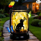 Metal Butterfly Solar Lanterns for Backyard, Waterproof LED
