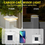 Solar Fence Post Caps 12-Pack, Deck LED