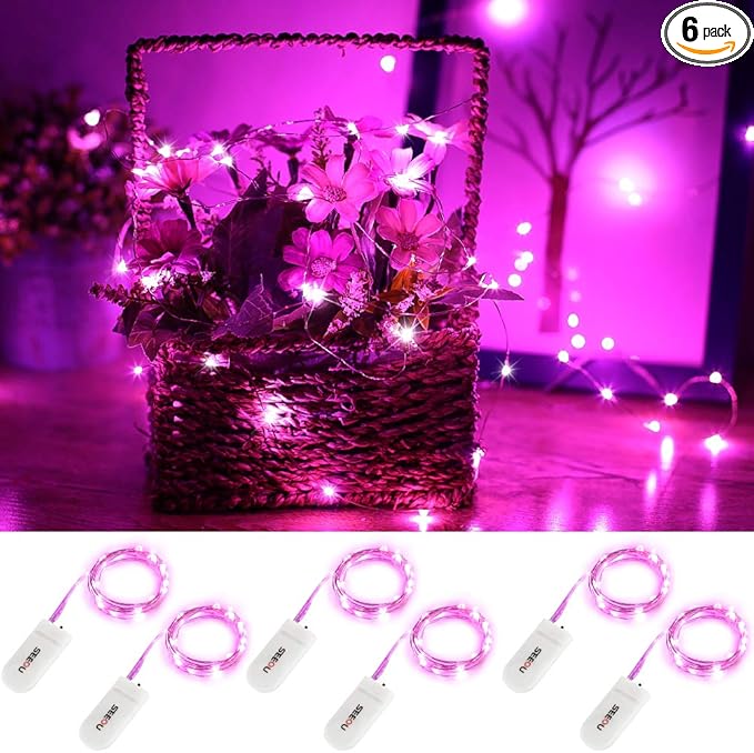 6-Pack Christmas String Lights, 3ft Waterproof Twinkle Lights