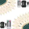2-Pack 200 LED Christmas Fairy Lights, Remote & Timer Waterproof