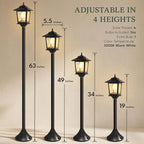 Warm White Solar Pole Lantern, Outdoor Post Lighting