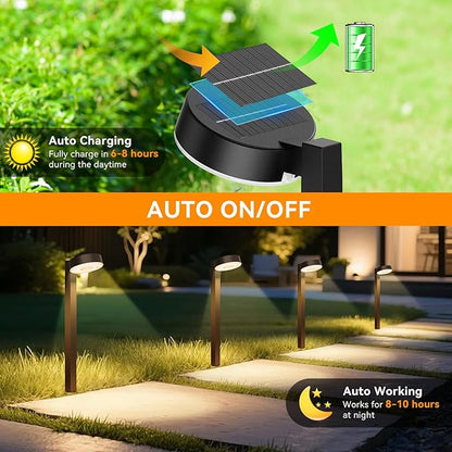 Sparkblaze 8 Pack Solar Pathway Lights Outdoor, LED Solar Path Lights with Warm White/Neutral White/Cold White, Solar Landscape Lighting for Yard, Garden, Lawn & Walkway.