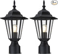 Black Pole Lantern with Planter, Solar Outdoor