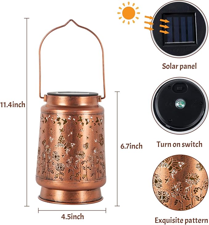 Butterfly Solar Hanging Lanterns, Classic Outdoor Decor
