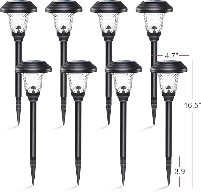 8-Pack Solar Landscape Lights for Driveway