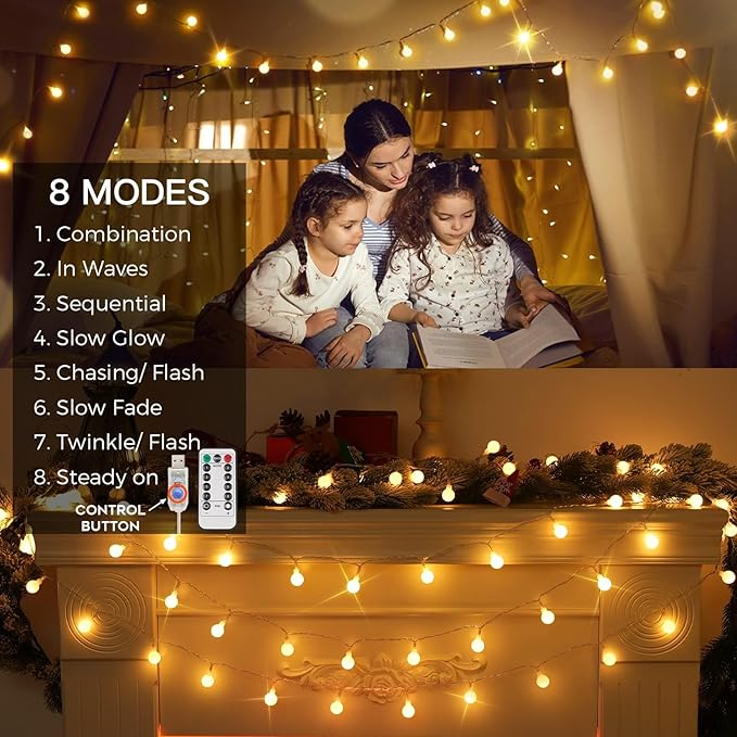 Christmas Backyard String Lights, 50 LED Waterproof