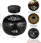 2-Pack Decorative Courtyard Solar Lanterns for Porch, Waterproof LED