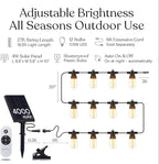27ft White Outdoor Edison String Lights, Weatherproof