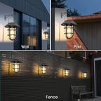 2-Pack Backyard Solar Garden Lanterns, Metal Waterproof LED