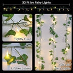 33ft Warm White String Lights for Patio, Waterproof LED