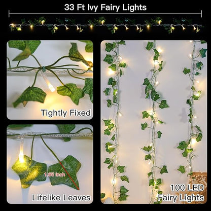 33ft Warm White String Lights for Patio, Waterproof LED