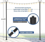 8ft Metal Light Poles for Patio, Heavy-Duty
