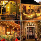 2-Pack 16ft Christmas LED String Lights, Waterproof Timer Lights