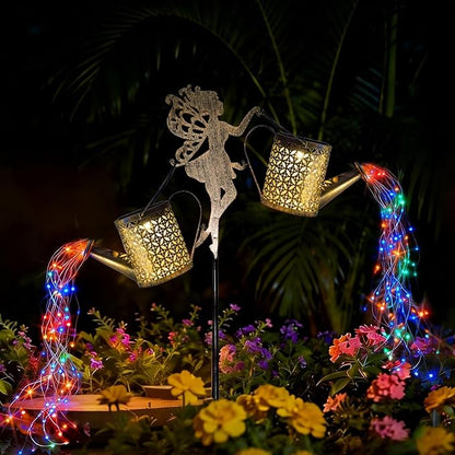 Solar Watering Can Light - Solar Yard Decorations Outdoor,Garden Decor Lights for Yard,IP65 Waterproof Hanging Lantern Lights,Outside Garden Flower Bed Decor Light for Moms Birthday 2PCS