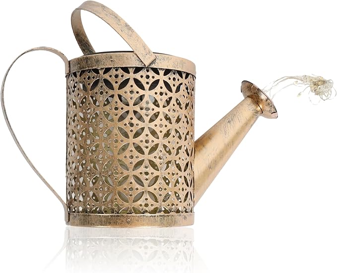 Solar Watering Can, Outdoor Solar Garden Lights,Garden Decor, Hanging Lantern Waterproof,Metal Solar Waterfall Lights for Yard Patio