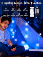 33ft Christmas LED String Lights, Waterproof Timer Lights
