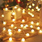 Christmas String Lights, 8ft 80 LED Waterproof Twinkle Lights