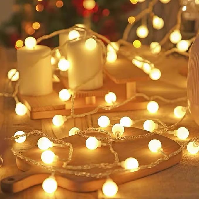 Christmas String Lights, 8ft 80 LED Waterproof Twinkle Lights