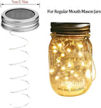 8-Pack 20 LED Mason Jar Fairy Lights, Solar Patio