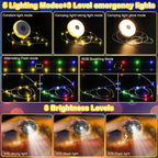2-Pack Backyard String Lights, 8ft Weatherproof LED