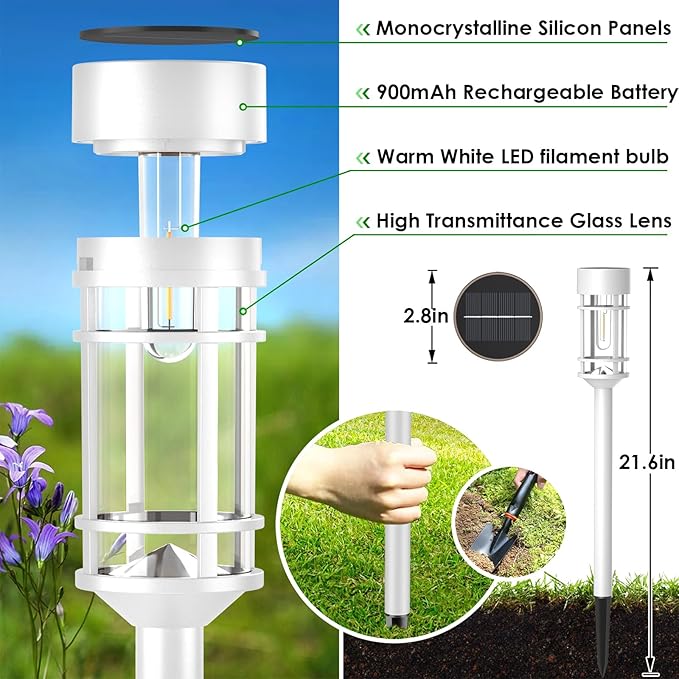Solar Pathway Lights 8-Pack, Garden LED