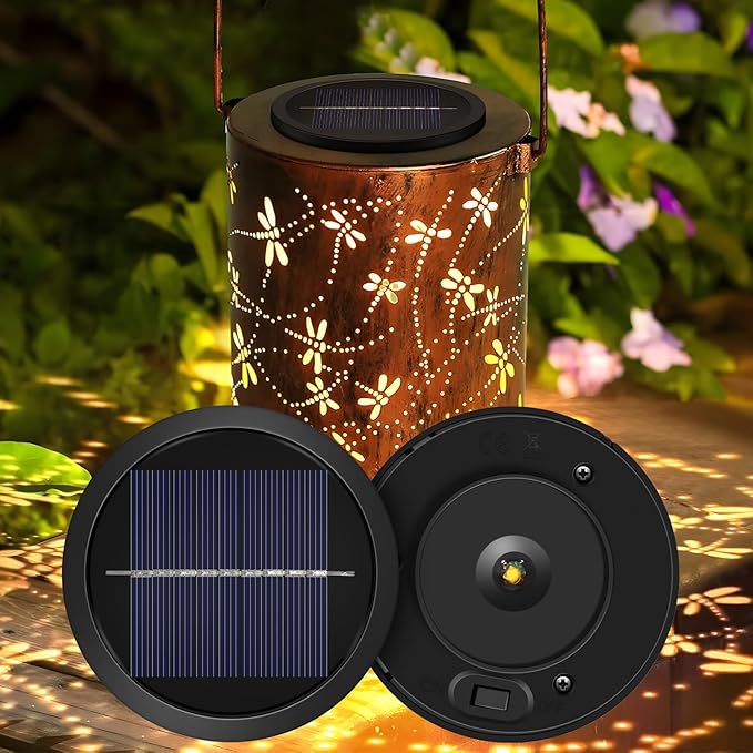 HELESIN Replacement Solar Light Parts, 2 Pack Lights Replacement Top,Waterproof Solar Light Inserts for Hanging Lanterns, DIY Box Top DIY Outdoor Garden Patio Decor (Warm Yellow, 3.35in