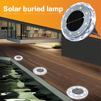 12-Pack White Flat Solar Landscape Lights, Waterproof LED