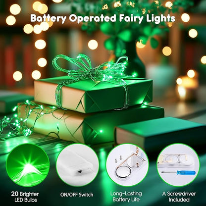 7ft Green Outdoor Edison String Lights, Weatherproof