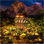 Garden Solar Hanging Lanterns, Metal Yard Decor