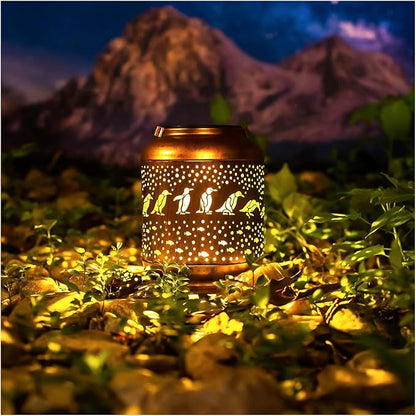 Penguin Solar Lanterns Outdoor Waterproof,Hanging Solar Lights Penguin Gifts for Women Men Metal LED Decorative Light for Yard,Patio,Lawn,Tabletop,Pathway,Landscape,Garden Decor