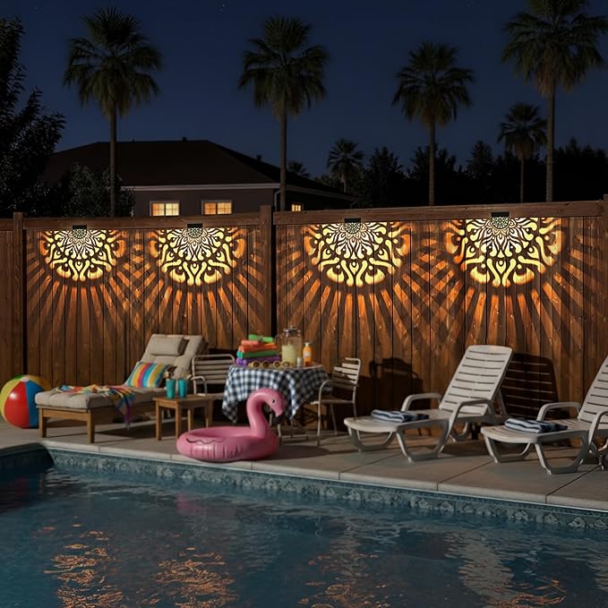 Solar Step Lights 6-Pack, Waterproof Wall