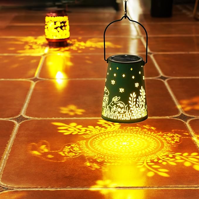 Rabbit Solar Hanging Lanterns, Classic Backyard Decor